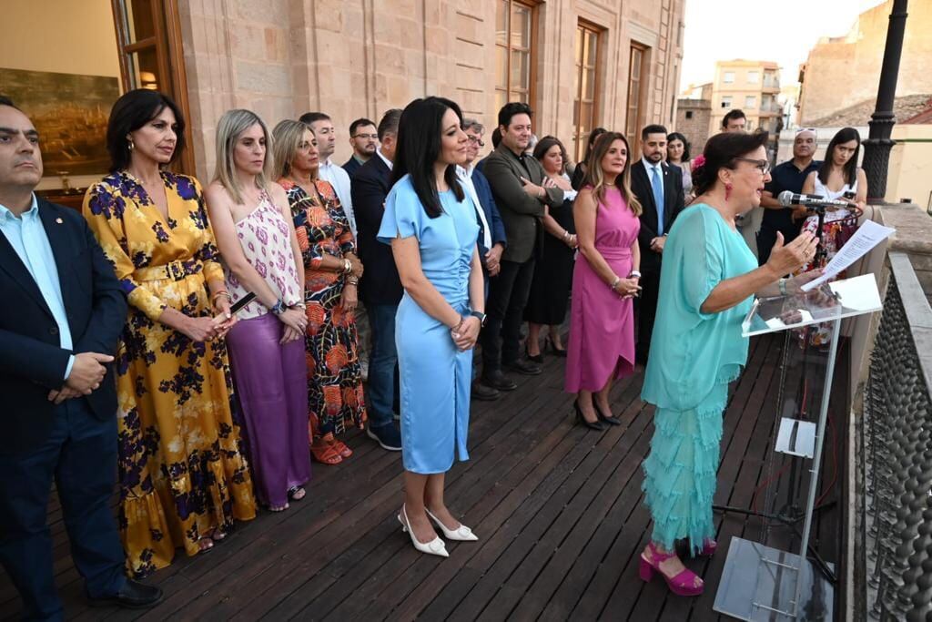 Carmen Linares durante el pregón oficial de la Feria de Linares 2023