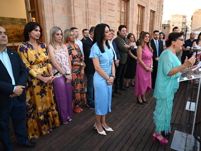 Carmen Linares durante el pregón oficial de la Feria de Linares 2023