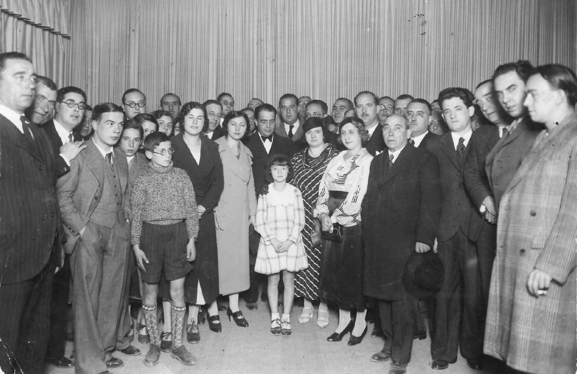 El día de la inauguración de Radio Huesca.