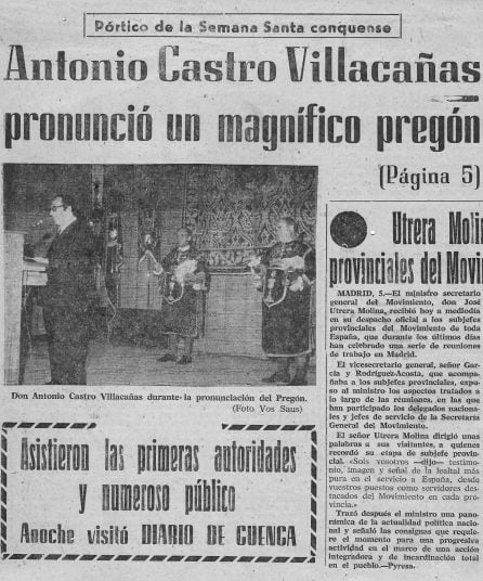 Pregón de Antonio Castro en la prensa local.