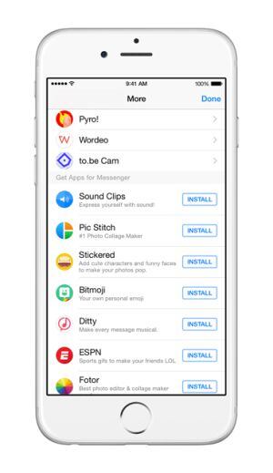 Selector de apps de Messenger