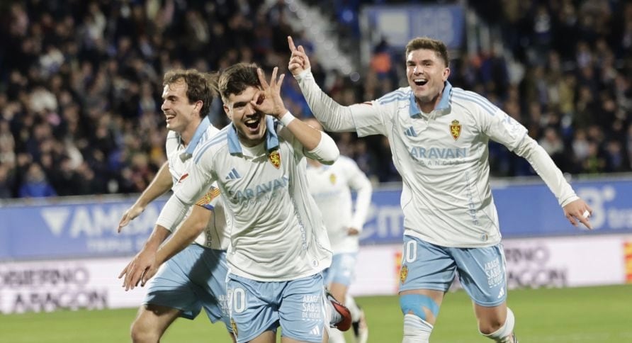 Martín Aguirregabiria marcó el gol que le dio los tres puntos al Real Zaragoza