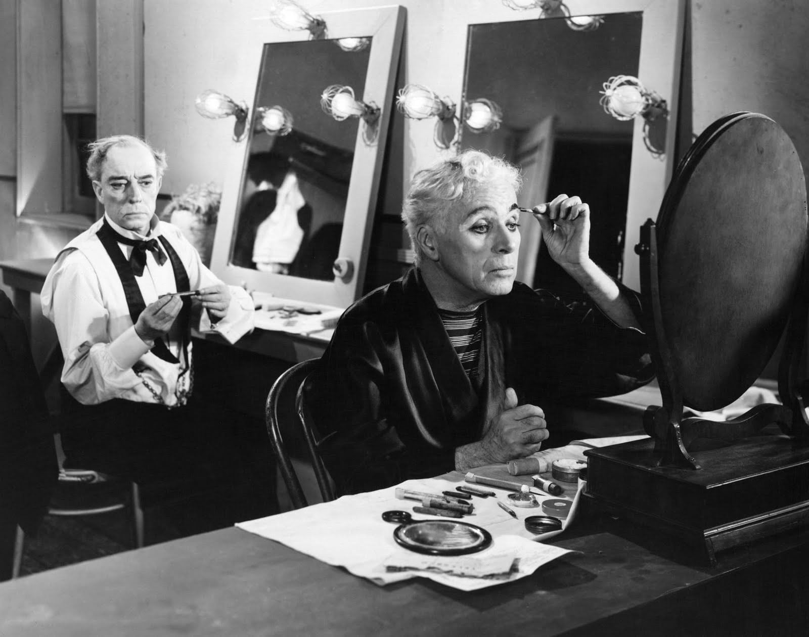 Charles Chaplin y Buster Keaton en una escena de Candilejas