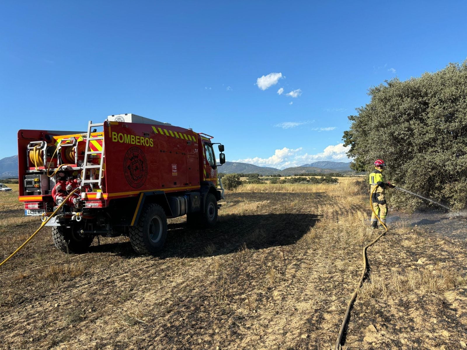 Extensión del campo de Angüés quemada