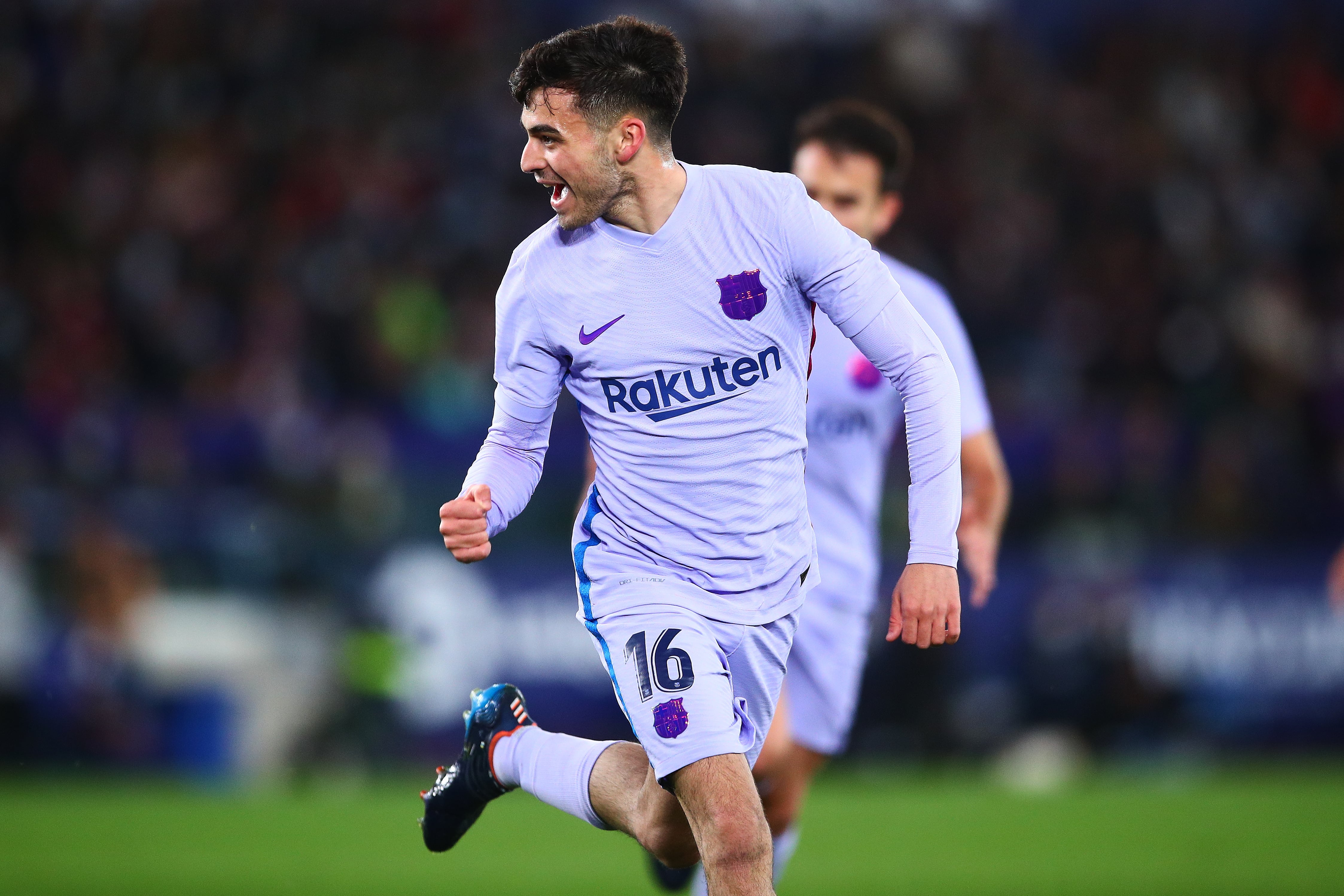 Pedro &#039;Pedri&#039; González, jugador del FC Barcelona, celebrando su tanto contra el Levante UD