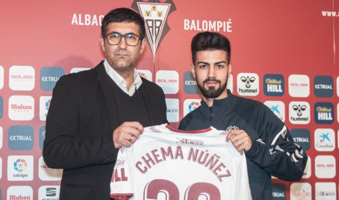 Chema Núñez, en su presentación como jugador del Albacete