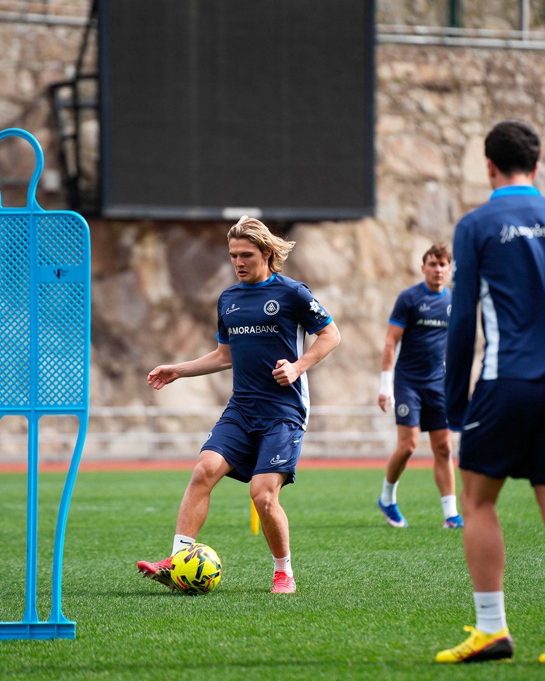 Entrenament de l'FC Andorra previ al partit davant el Màlaga