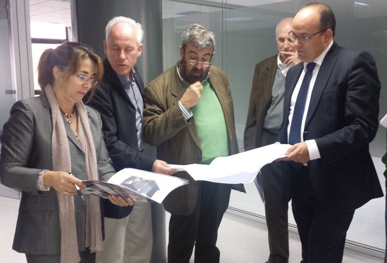 Momento de la presentación de las obras de ampliación de las obras de la Biblioteca Pública