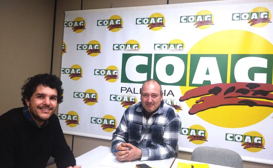 Reunión entre el candidato Eduardo Velázquez y el presidente de COAG Palencia, David Tejerina