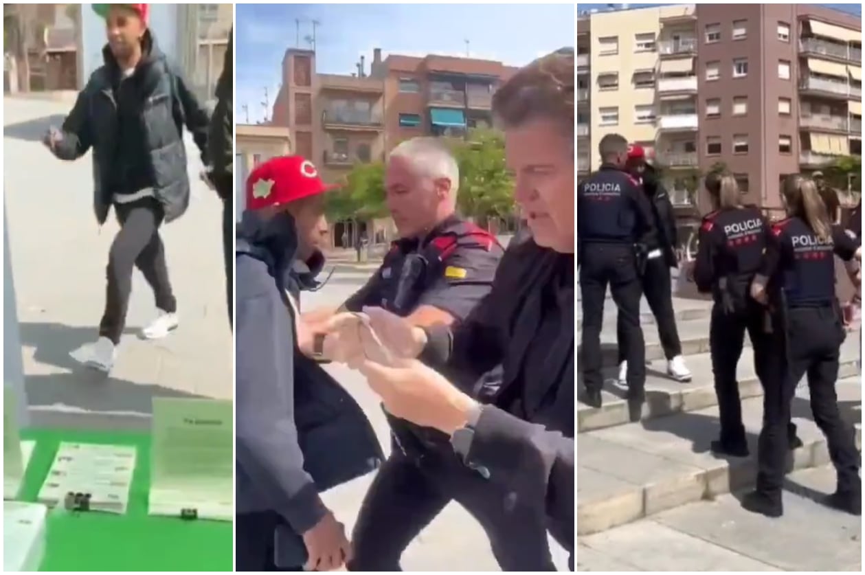 El padre del futbolista del Barça fue separado por cuatro agentes de los mossos.