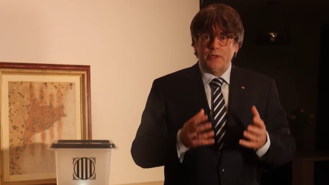 Carles Puigdemont en su comparecencia