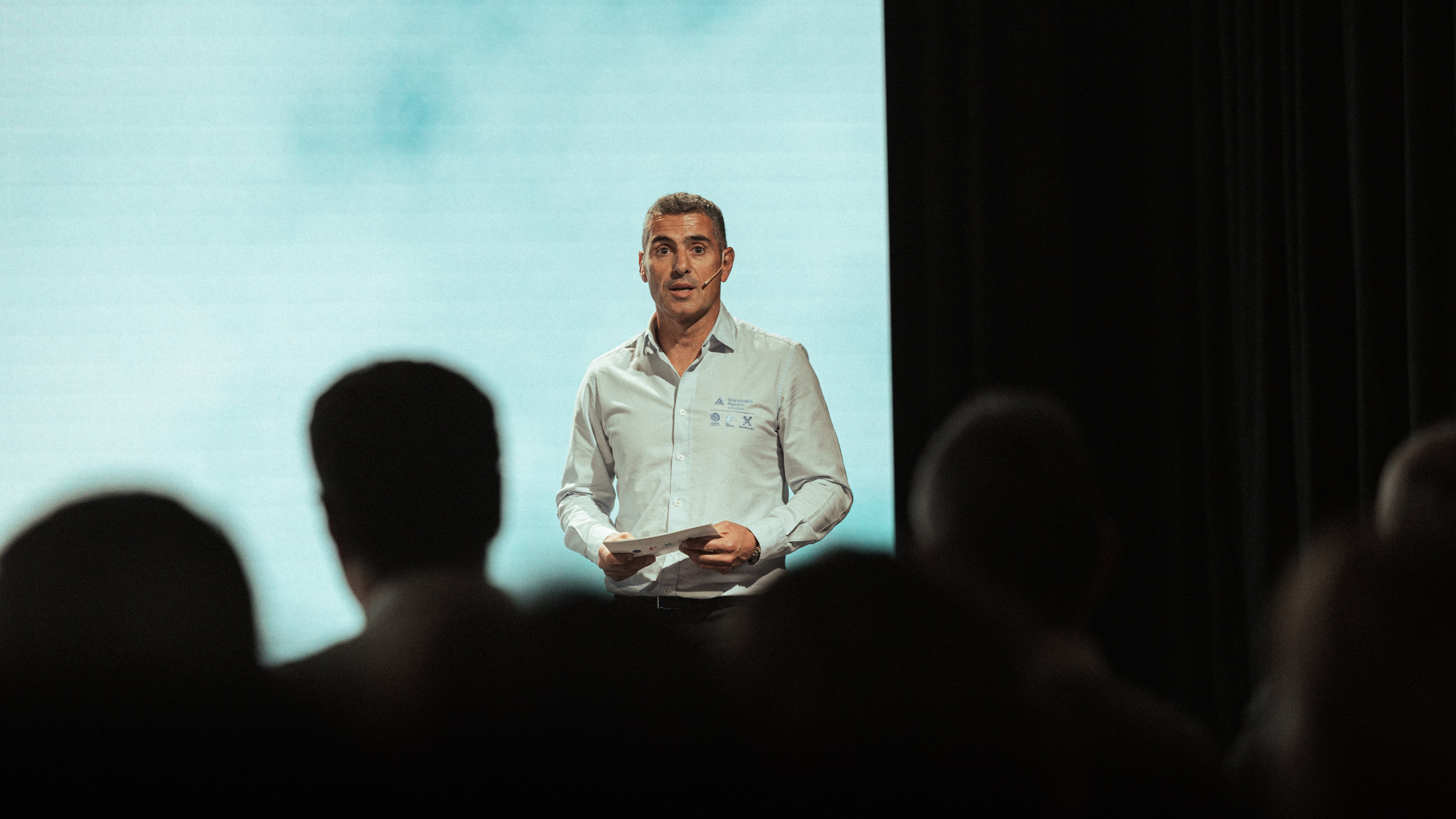 El director de màrqueting de Grandvalira Resorts, David Ledesma, durant la presentació de la temporada d&#039;esquí