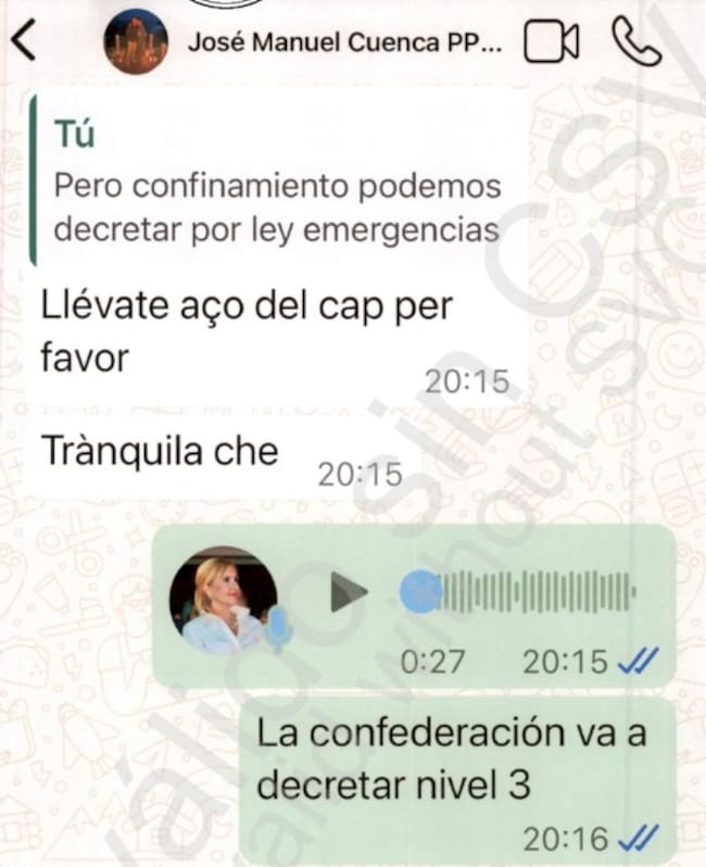 Los mensajes de WhatsApp entre Salomé Pradas, Carlos Mazón y su jefe de Gabinete durante el día de la DANA