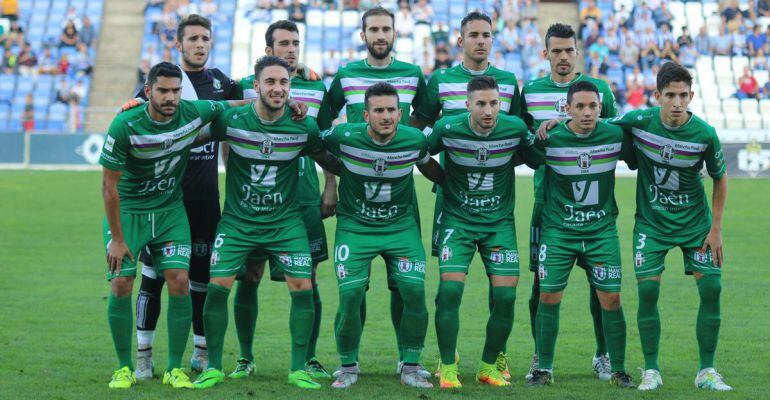 Once del Atlético Mancha Real durante un partido esta temporada.