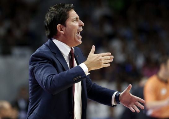 Xavi Pascual en el primer partido de la final