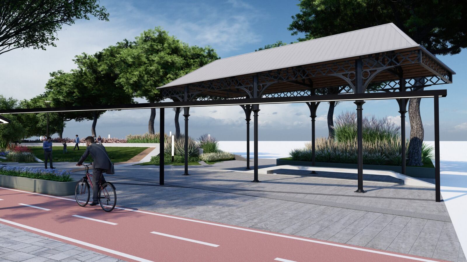 Simulación de la propuesta para el entorno liberado por las vías del tren en Murcia