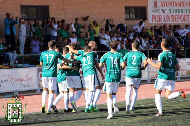 Celebración de los jugadores del Úbeda