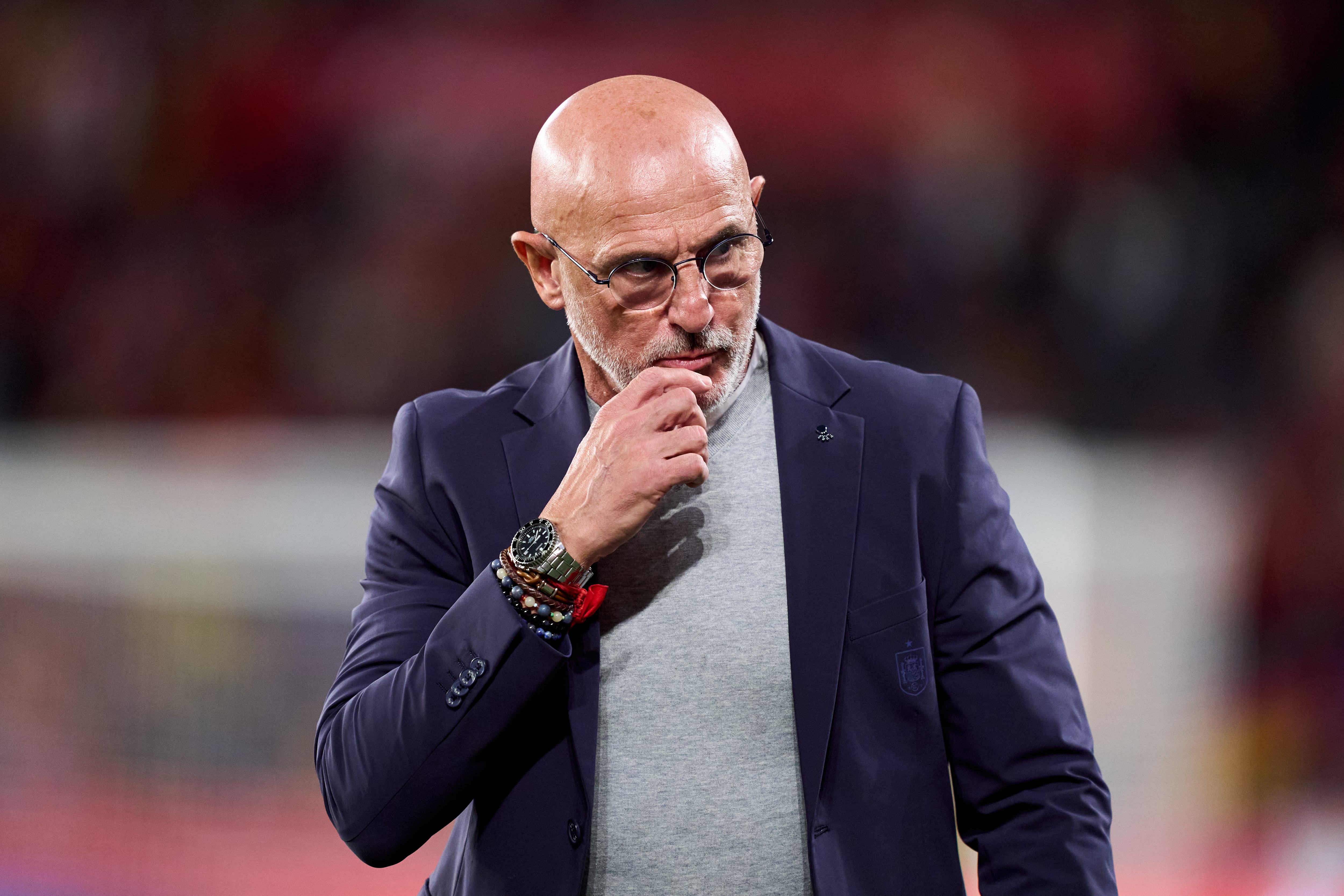 Luis de la Fuente durante un partido de España.(Photo by Juan Manuel Serrano Arce/Getty Images)