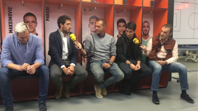 Cañizares, Parejo, Carreño, Soler y Morata durante la entrevista de El Larguero