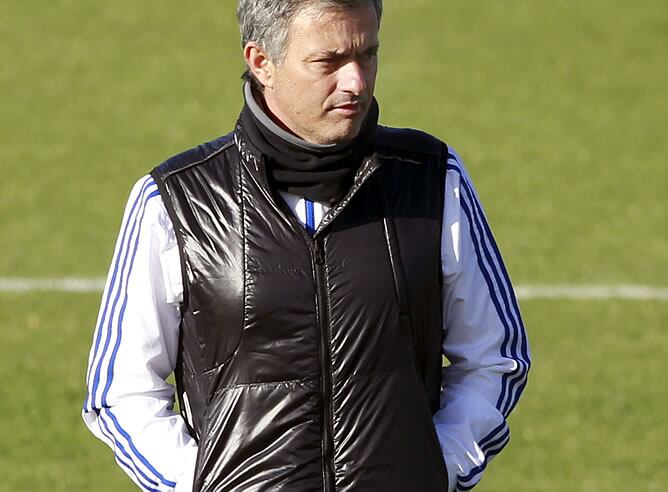 Mourinho en el entrenamiento del Real Madrid