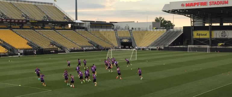 El Real Madrid entrena en Columbus