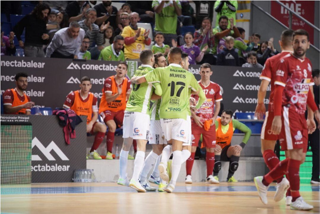 El Palma celebra un gol ante el Pozo Murcia