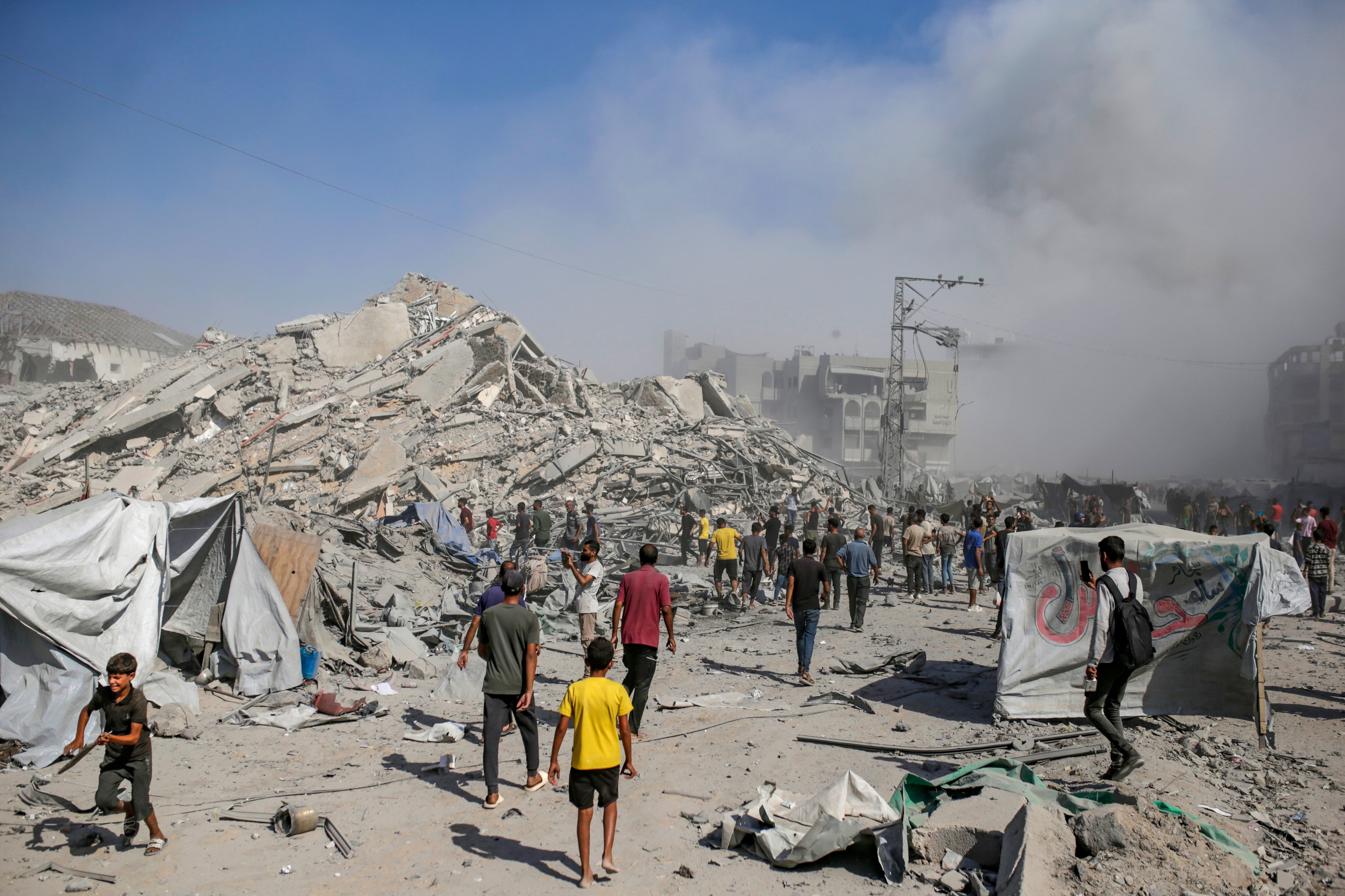 Israel esta cometiendo un genocidio sobre Gaza. EFE/EPA/MOHAMMED SABER