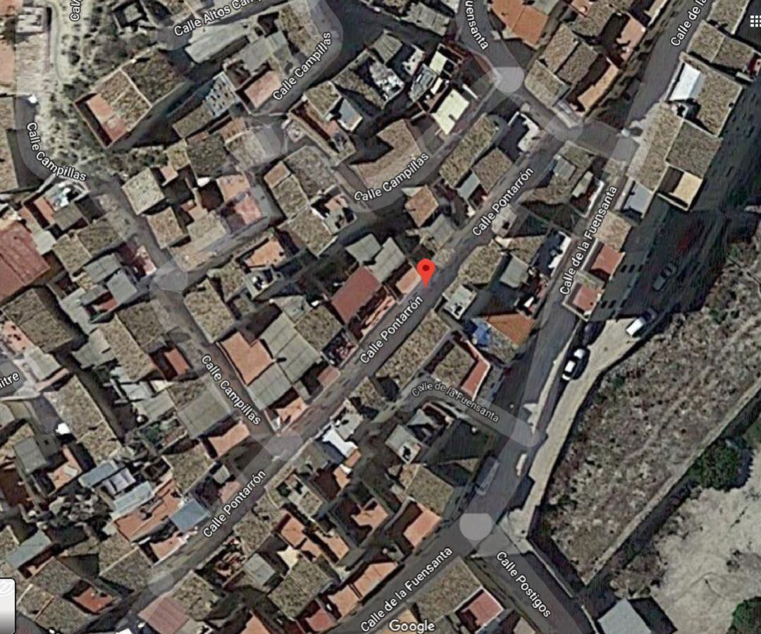 Calle Pontarrón en Mula, captura de pantalla Google Maps