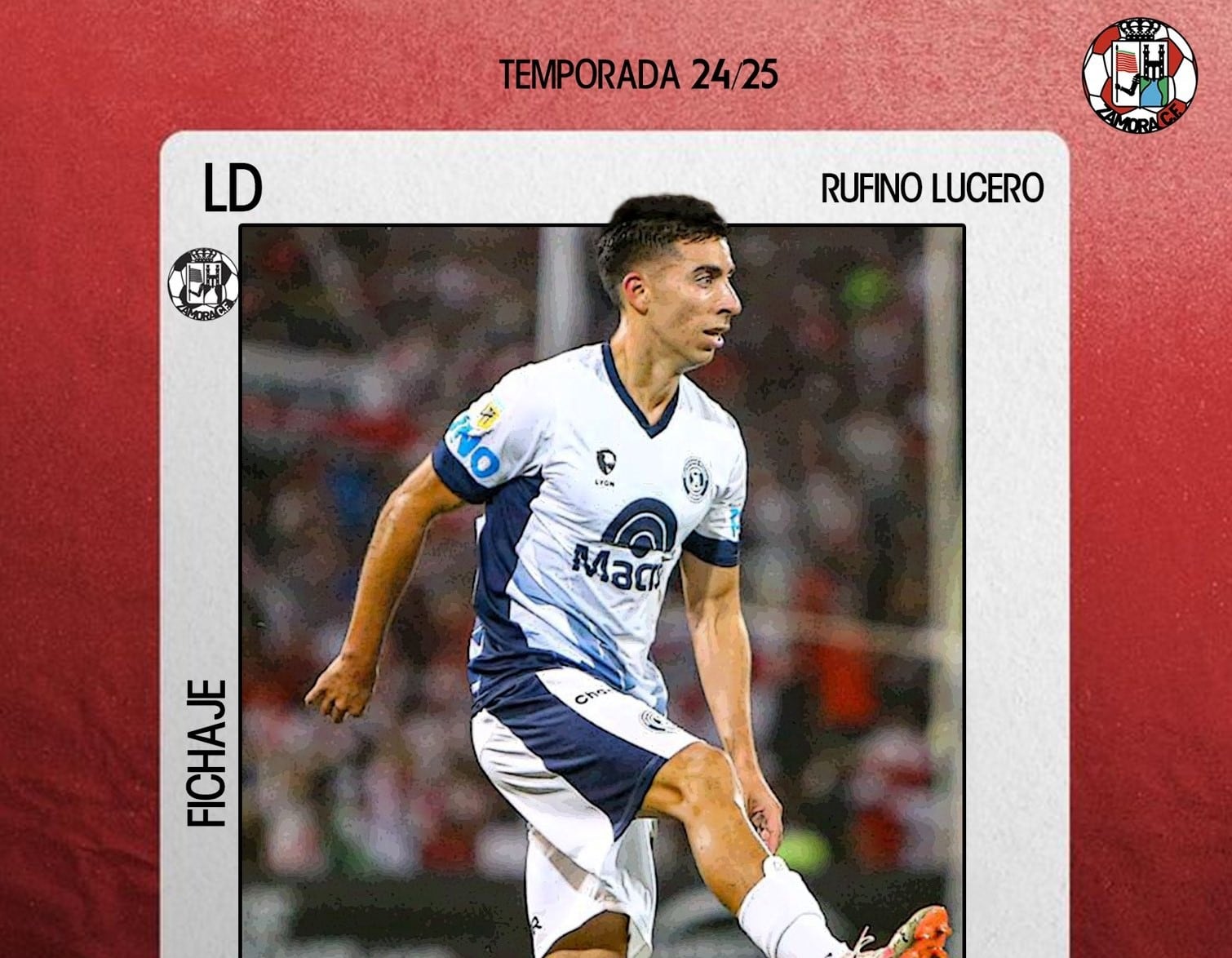 El lateral Rufino Lucero, fichaje del Zamora CF