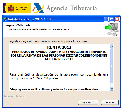 El programa PADRE está disponible para su descarga en la web de la Agencia Tributaria