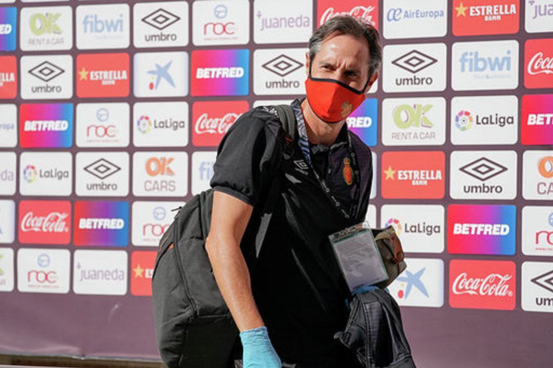 Vicente Moreno a su llegada a Son Moix.