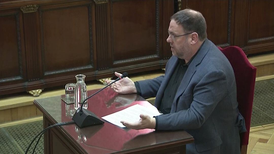 Junqueras durante su última palabra del juicio