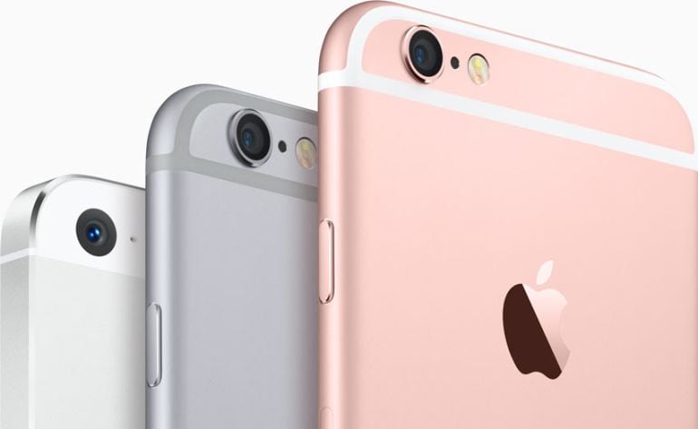 De izquierda a derecha, iPhone 5S, 6S y 6S Plus