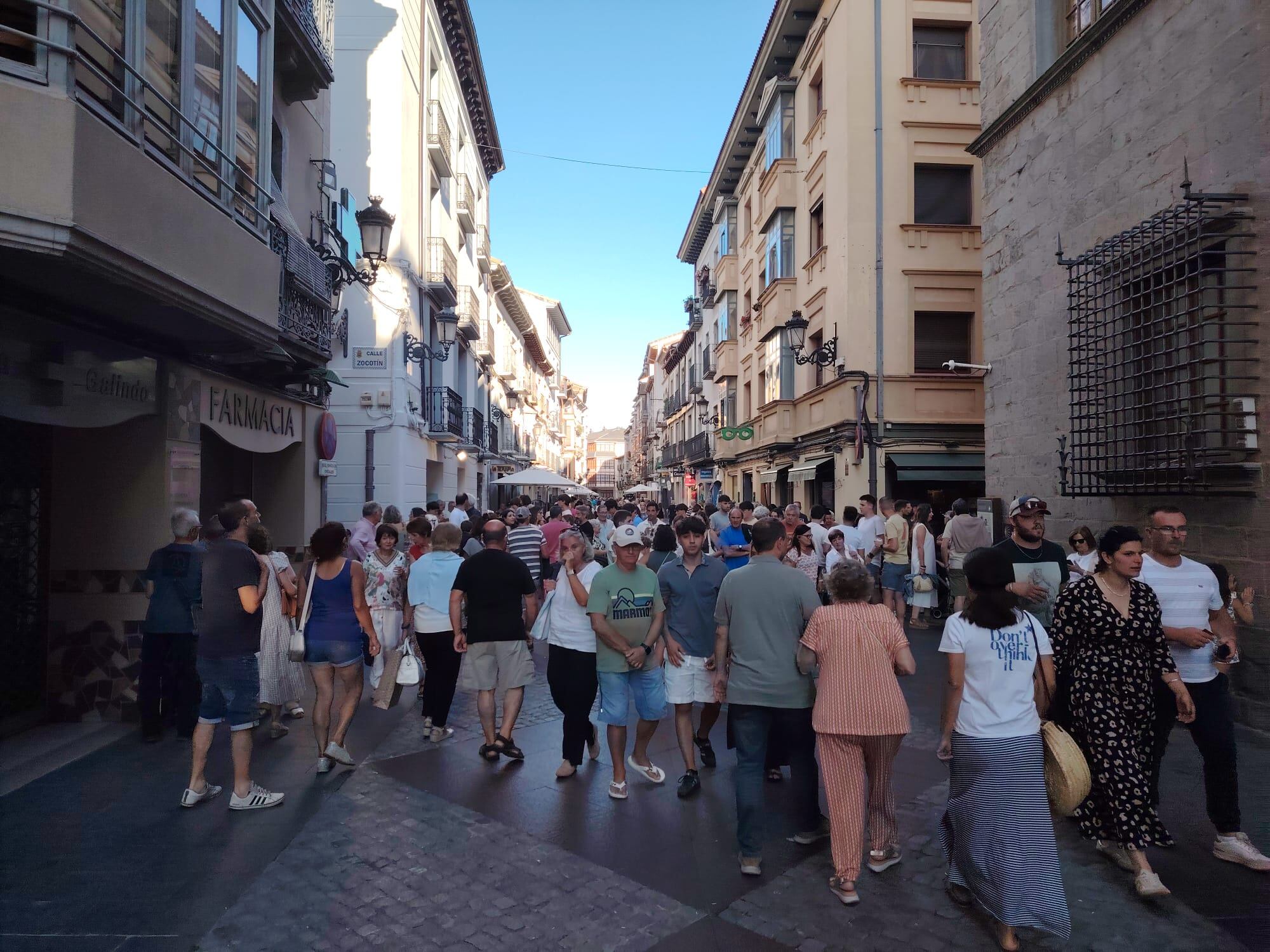 Calle Mayor de Jaca el pasado 1 de agosto