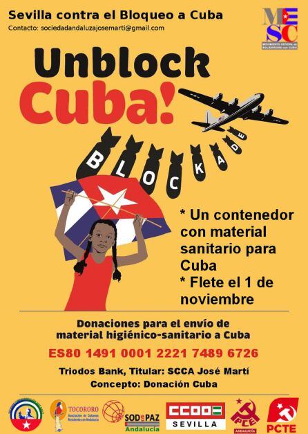 Cartel de la campaña solidaria con Cuba.