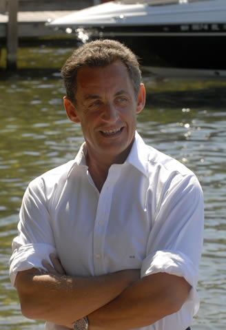 Sarkozy hoy en su comparecencia ante los periodistas en Wolfeboro (New Hampshire, EEUU),