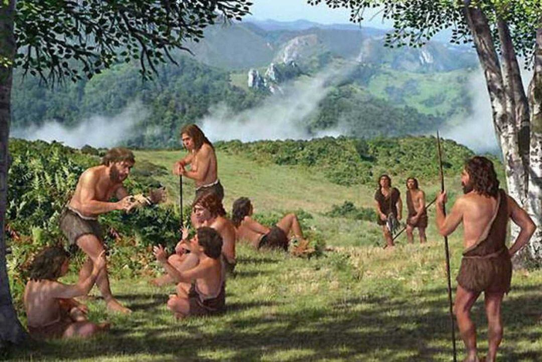 Recreación de una comunidad neandertal