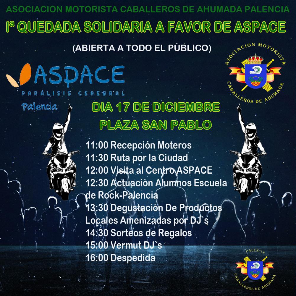 Cartel de la I Quedada Motera a favor de Aspace