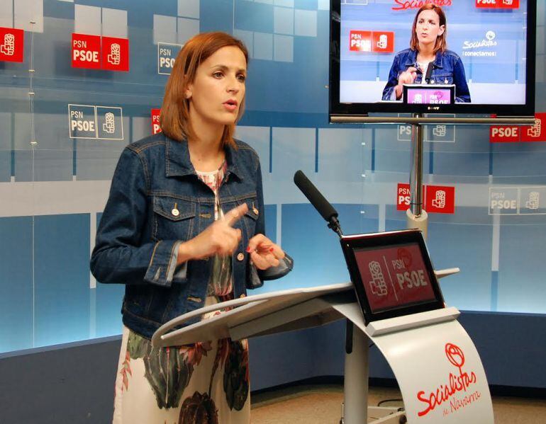 María Chivite ha sido crítica con Uxue Barkos y ha adelantado que no apoyarán las cuentas elaboradas por el Gobierno 