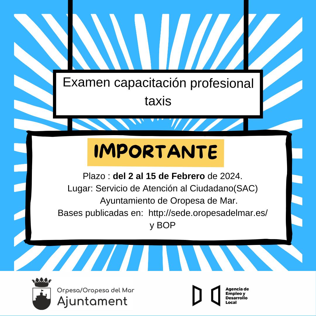 Examen de capacitación profesional taxis
