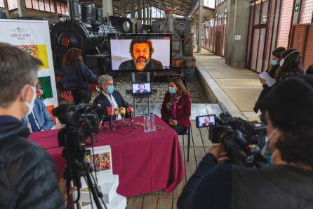 La rueda de prensa dada en el Museo del Ferrocarril