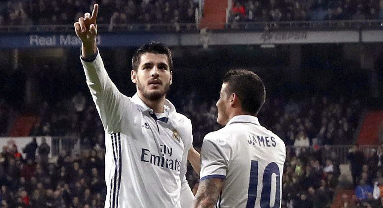 Álvaro Morata celebra su gol ante el Deportivo