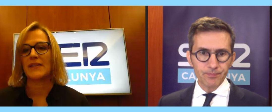 Carme Martínez, moderadora i directora de Ràdio Girona i Pablo Foncillas, el nostre expert en innovació empresarial