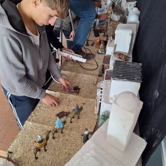 Montaje Belén del colegio La Encarnación