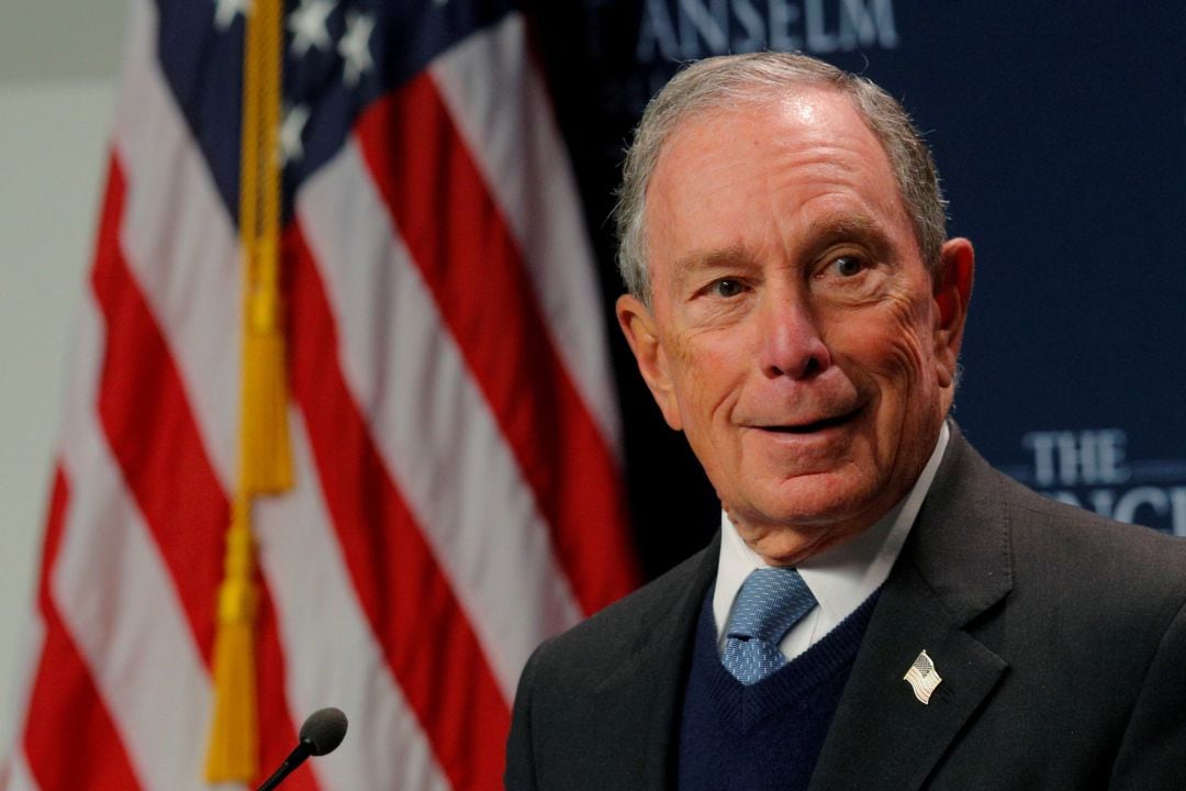 El exalcalde de Nueva York, Michael Bloomberg, en una conferencia en el Instituto de Política de Saint Anselm, en Manchester, New Hampshire, el pasado mes de enero.