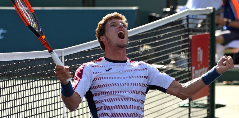 Carreño explota de alegría tras superar a Pablo Cuevas en cuartos de final