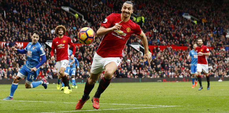 El delantero sueco del United Zlatan Ibrahimovic.