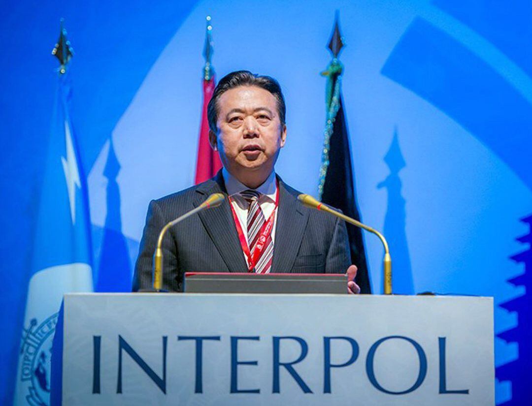 El presidente de la Interpol, el chino Hongwei Meng, durante un acto celebrado en Bali (Indonesia)