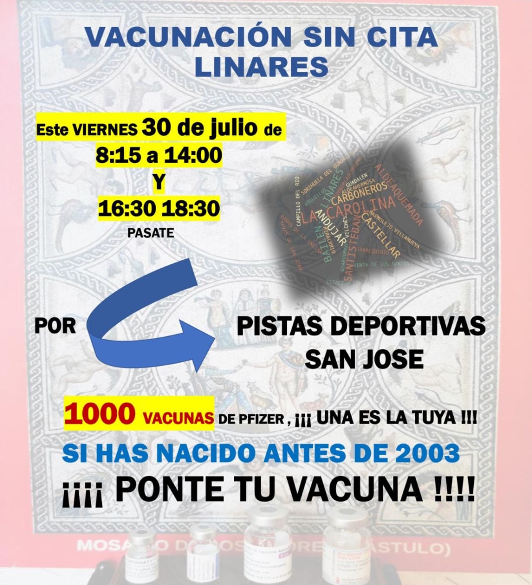 Cartel explicativo de la vacunación. 