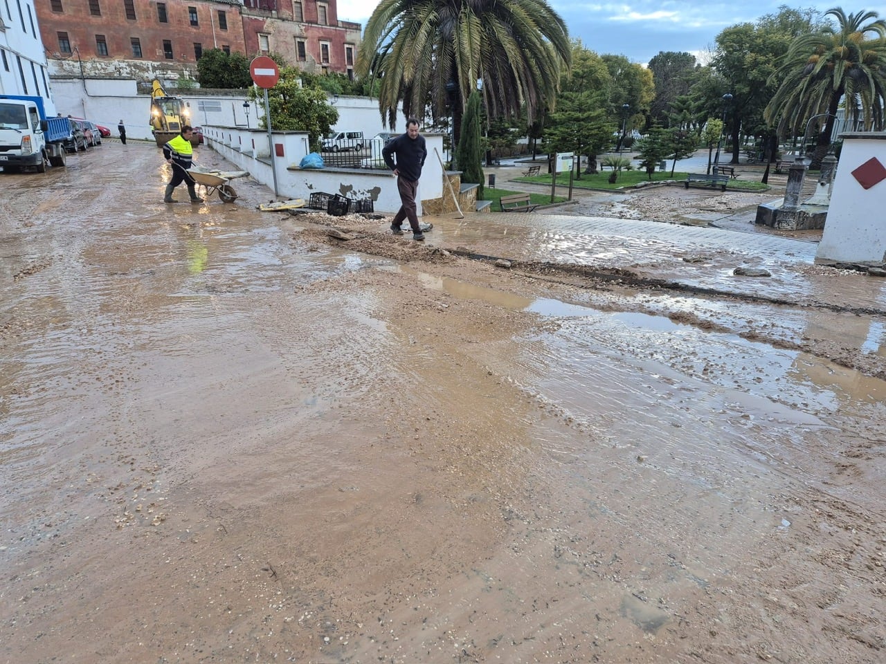 Efectos de la riada en el Fernán Núñez